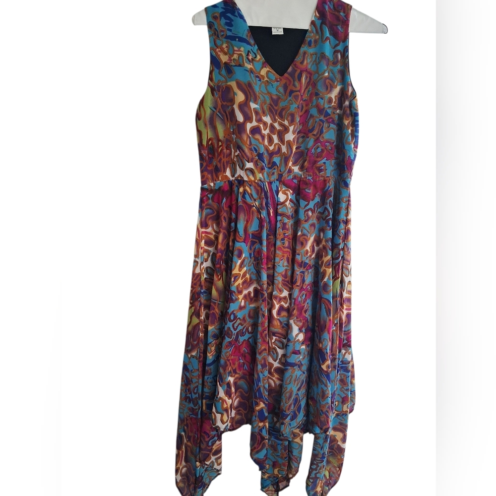 EY Signature Set Multicolor V-Neck Sleeveless Dress